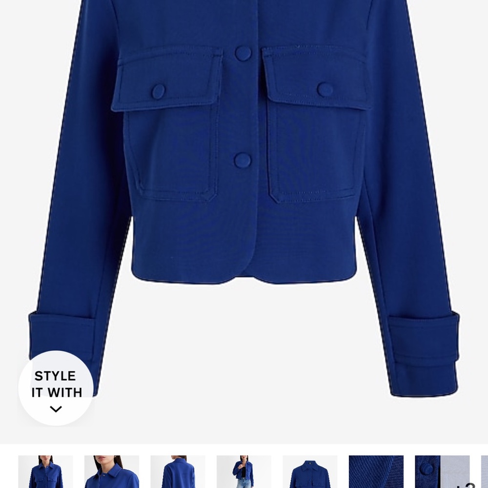 Blue Express Collared cropped jacket